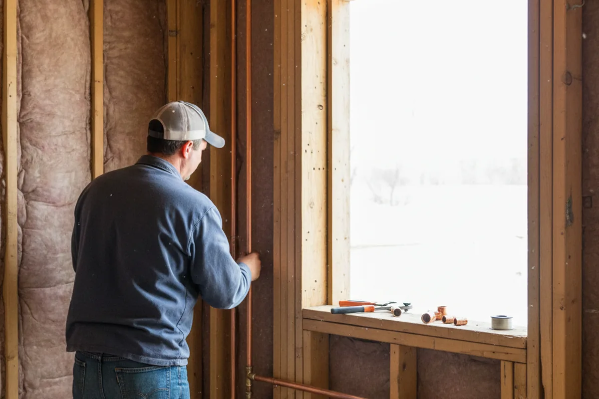 Licensed plumber running new copper supply lines in a Bullhead City home