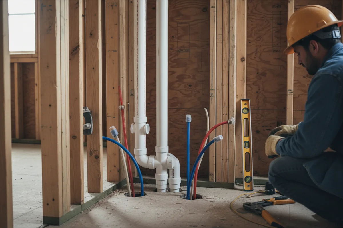 Drain and supply rough-in during Leak Detection in Bullhead City