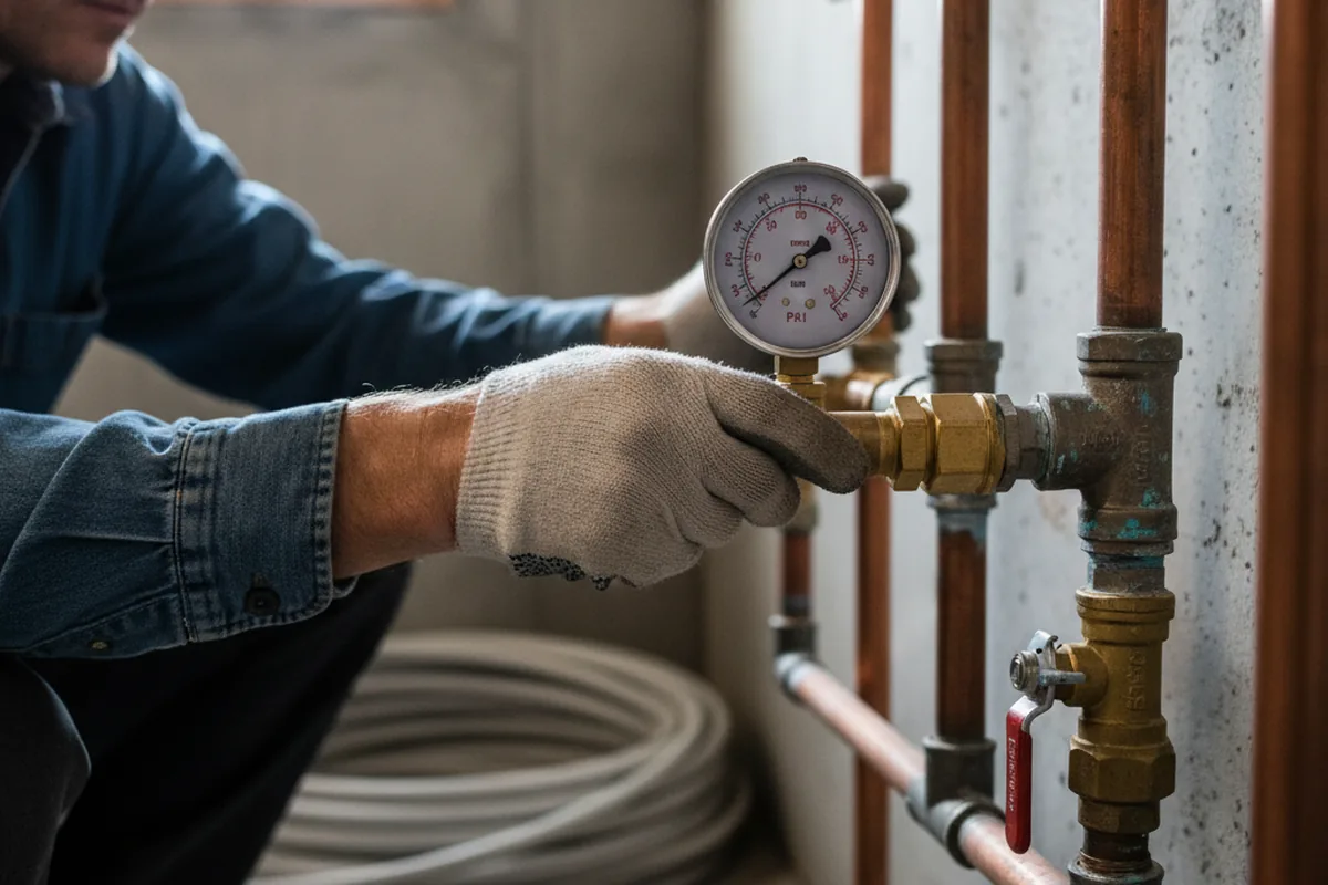 Pressure testing a repaired line during Water Line Repair in Bullhead City